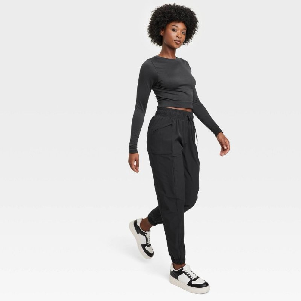 Women's Lined Winter Woven Joggers - All in Motion Black Small
